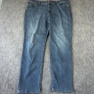 Chaps Denim Womens 20W Blue Straight Leg Mid Rise Medium Wash Jeans 4116